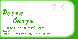 petra onozo business card
